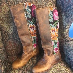 Nawal Guatemalan Artisan Huipil Leather Boots